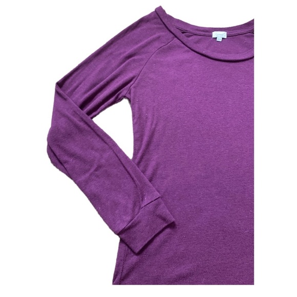 KISMET Woven Top With Long Sleeves & Scoop Neck Plum/Purple Size Medium - Picture 3 of 10